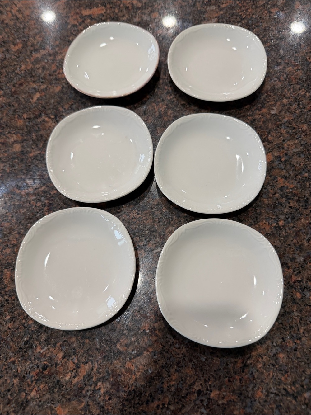 White porcelain  Salad/Dessert Plates - Set of 6